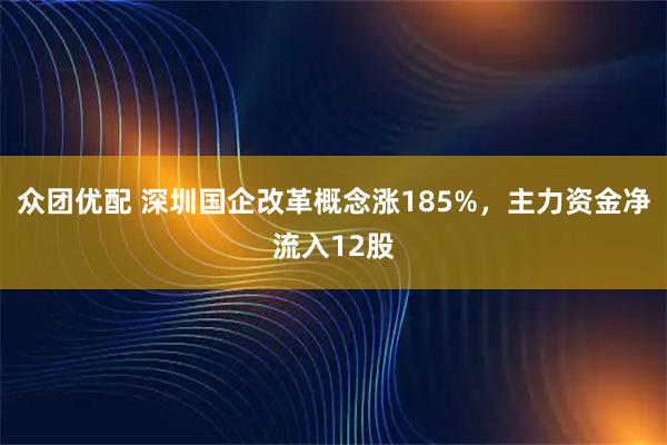 众团优配 深圳国企改革概念涨185%，主力资金净流入12股